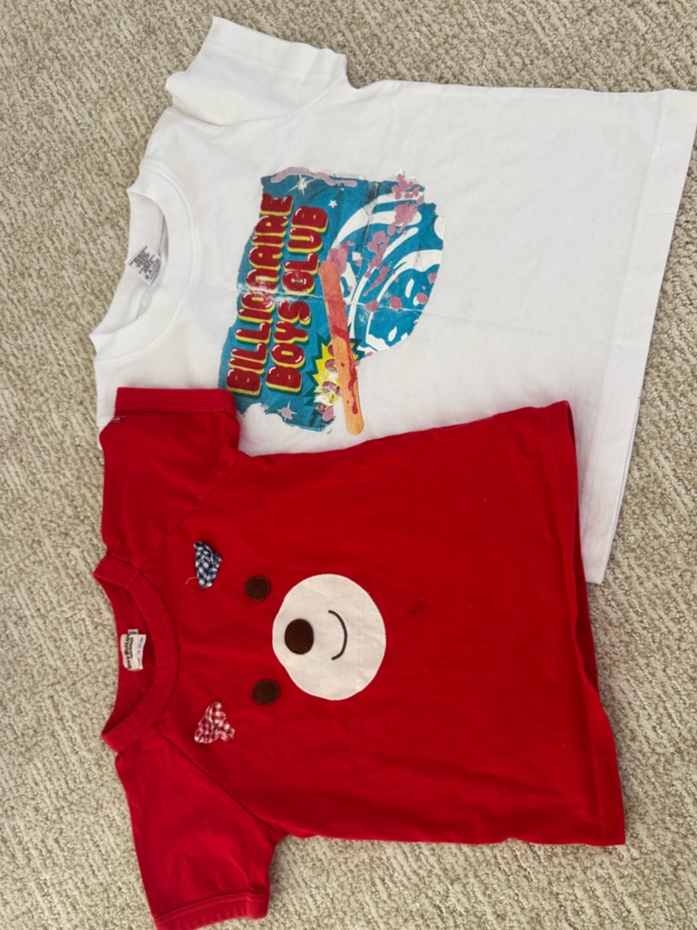 Billionaire Boys Club White Graphic Tee & Hot Biscuit Bear Face Kids Tee 2